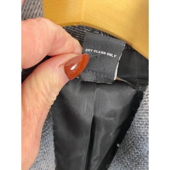 Robert Lewis Blue Gray Plaid Ruffled Belted Jacket Women's Medium. - Picture 16 of 16